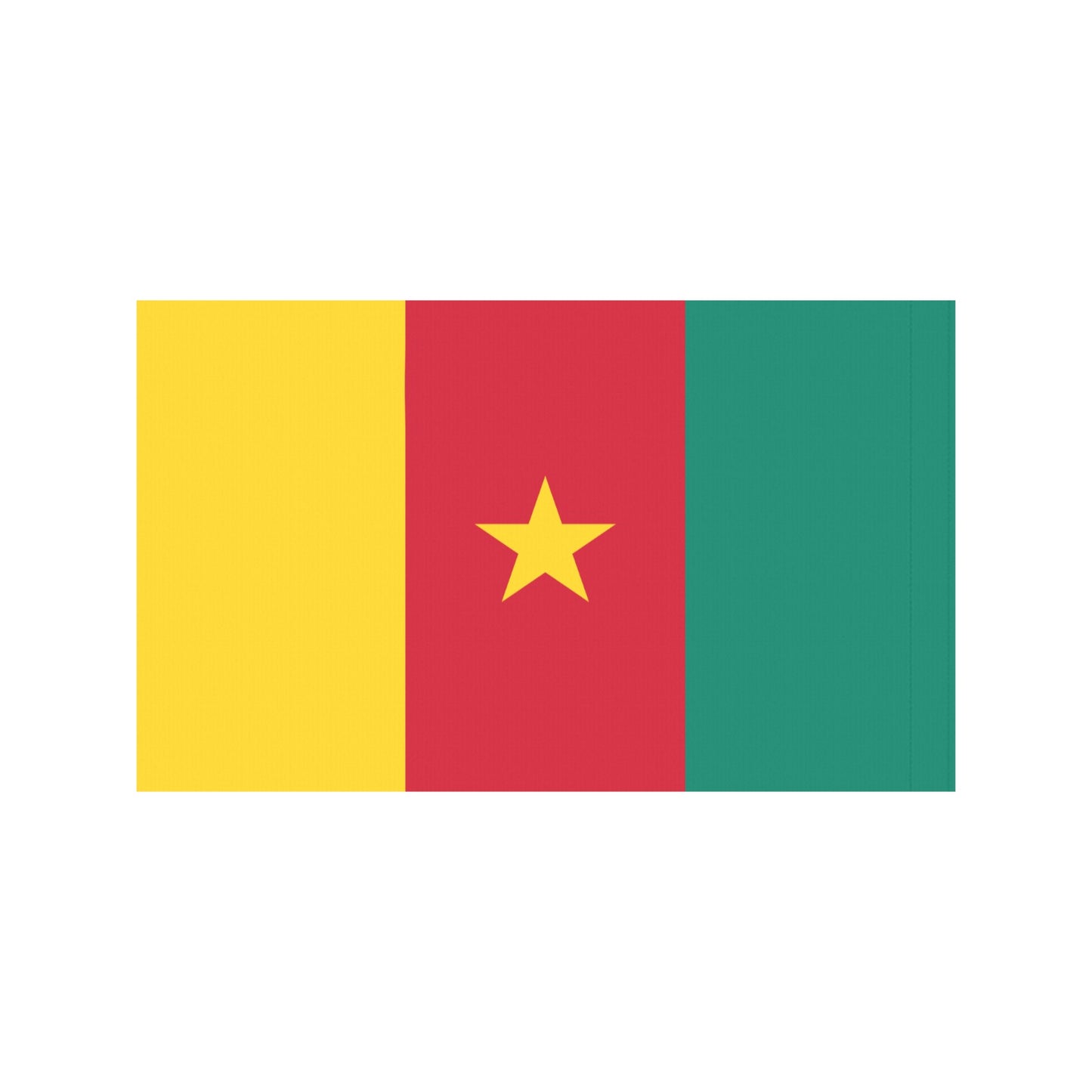 Cameroon flag featuring yellow star, by Luv My Flag.