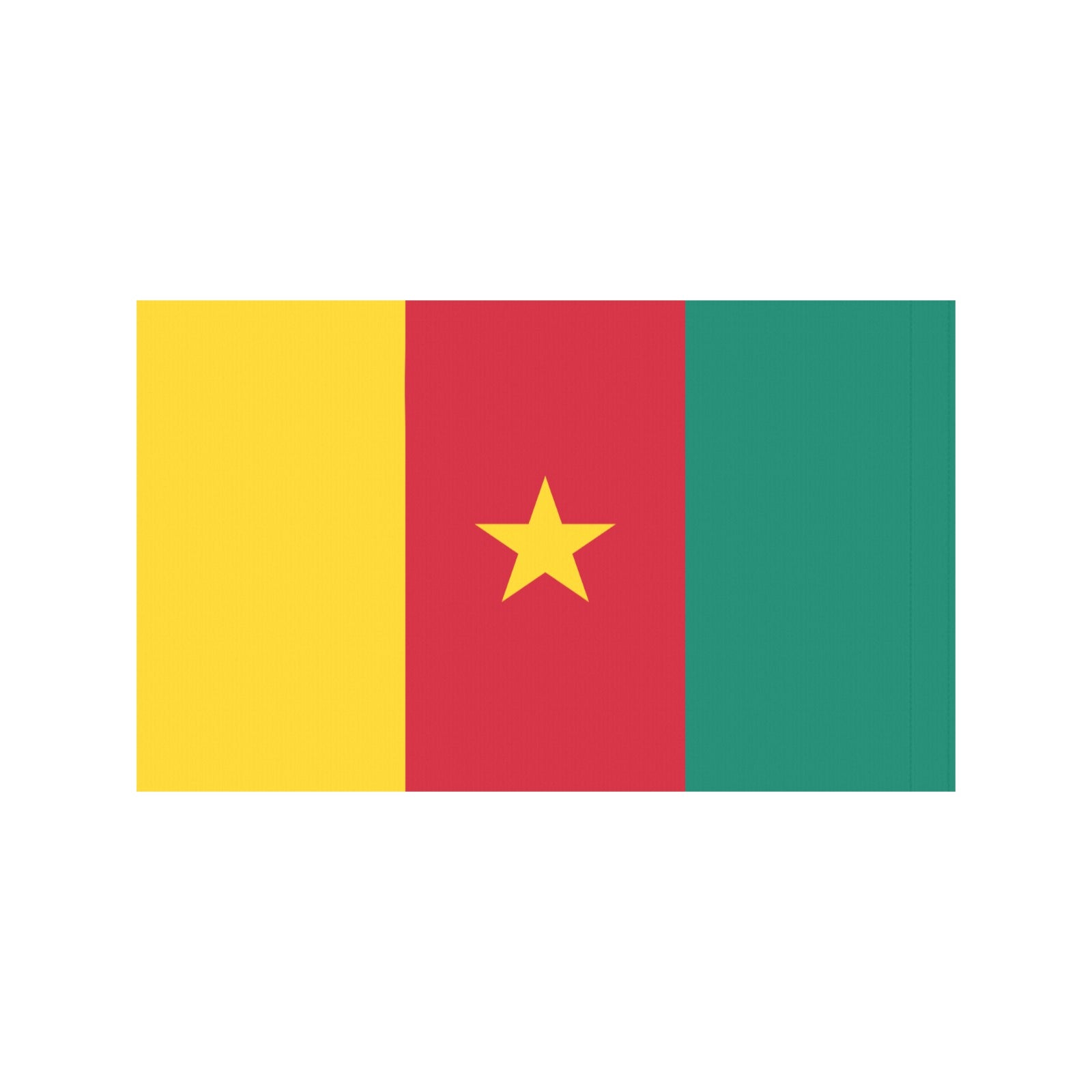 Cameroon flag featuring yellow star, by Luv My Flag.