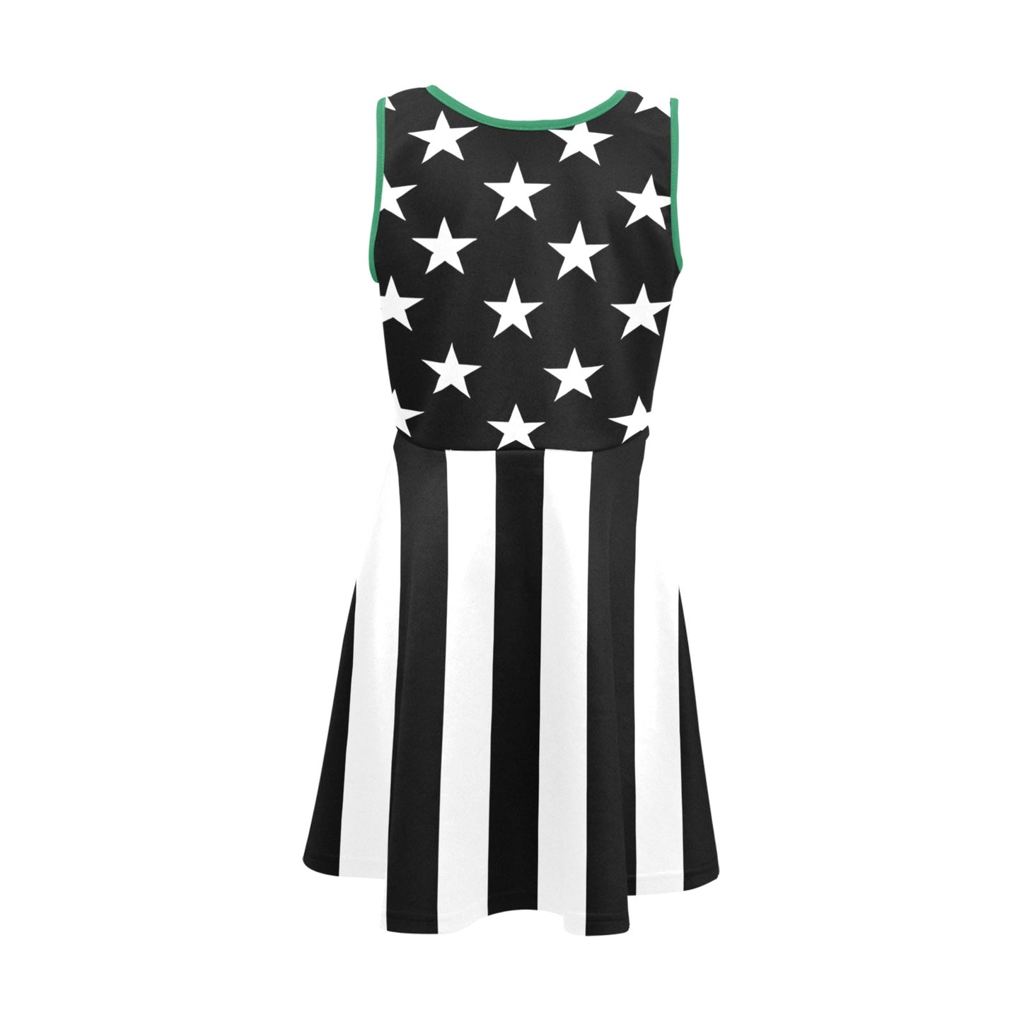 Thin Green Line Flag Inspired Girls' Sleeveless Sundress | Ships from USA