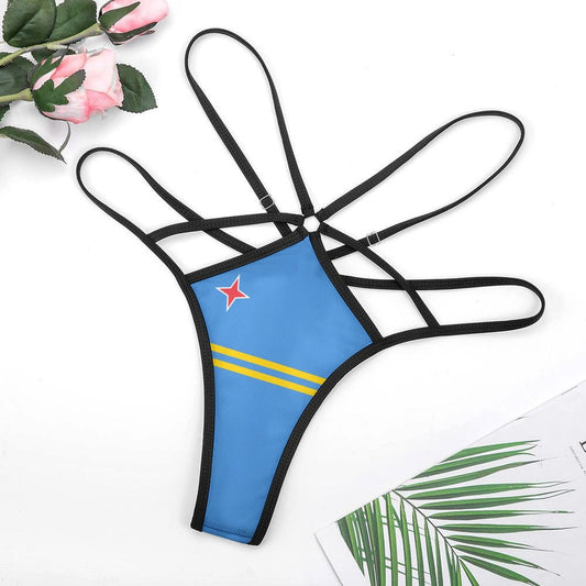 Blue and black minimalist [Brand] swimsuit with star design.
