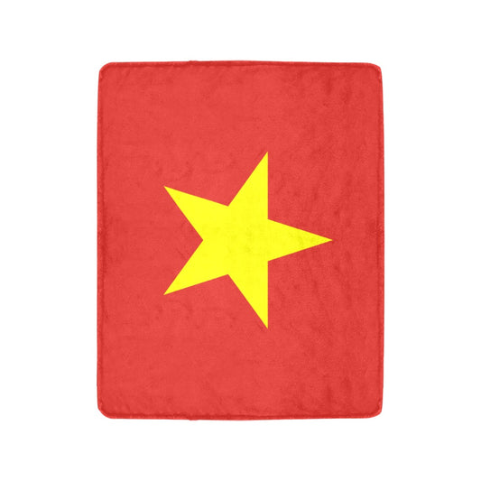 Red blanket with yellow star design by Luv My Flag.