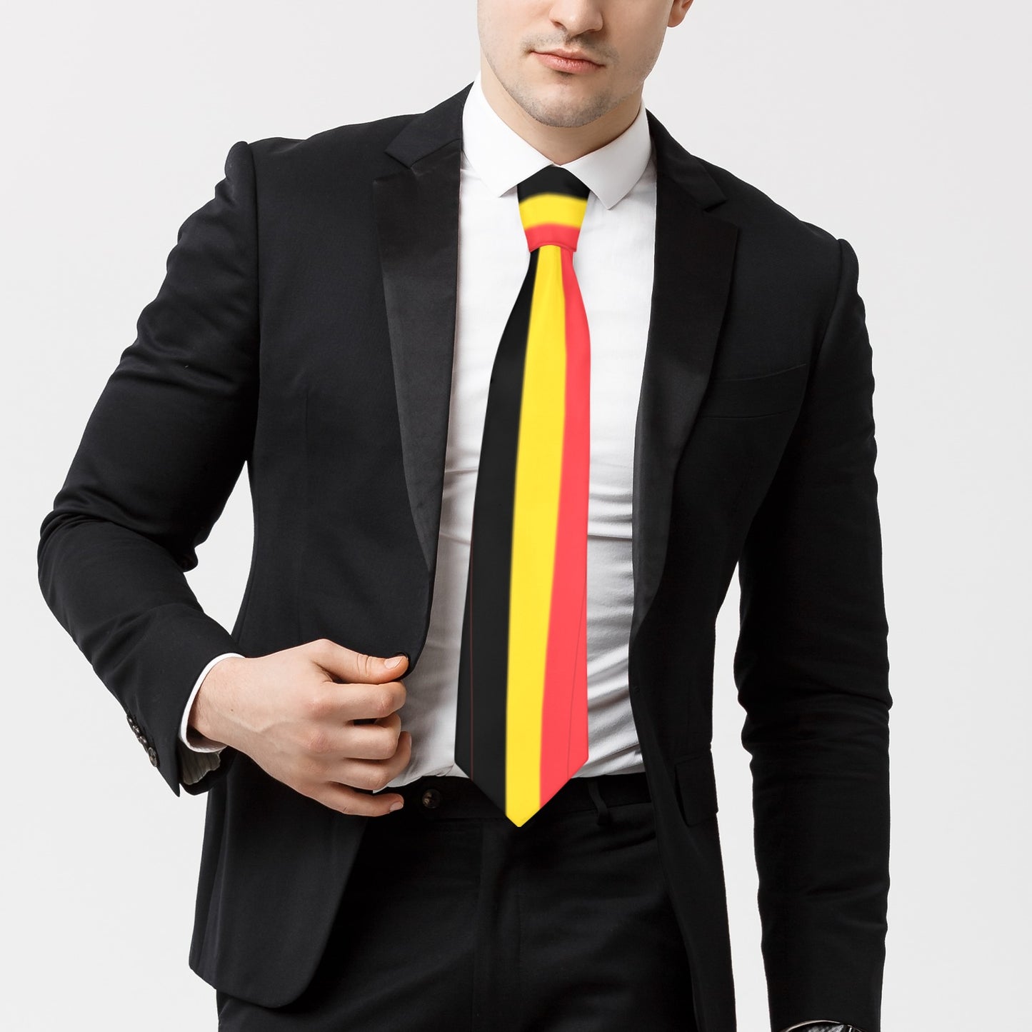 Belgium Flag Inspired Classic Necktie (Two Sides)