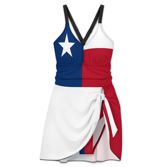 Texas Flag Inspired Women's Hem Tie One-piece Swimsuit