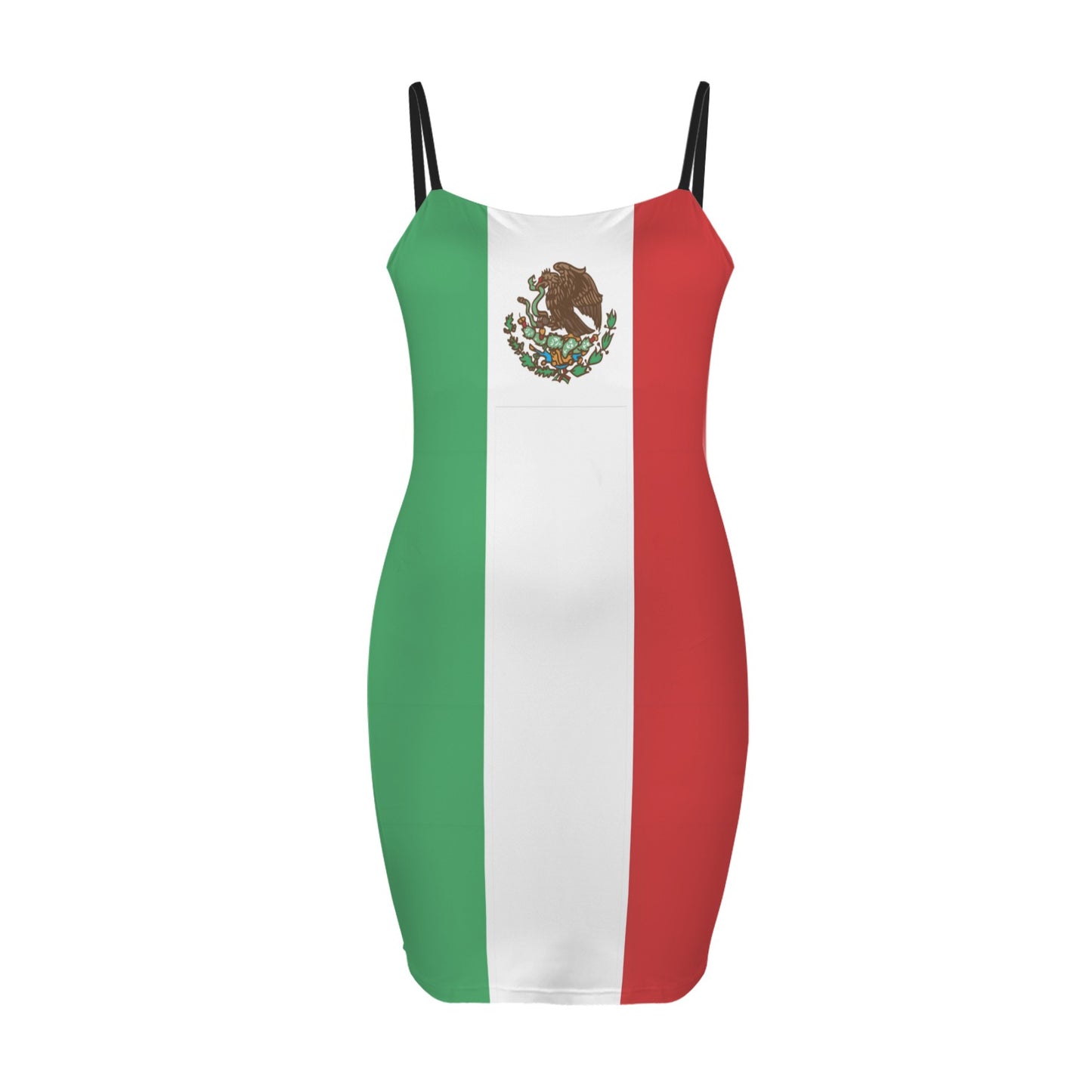 Mexico Flag Inspired Backless Spaghetti Strap Bodycon Dress
