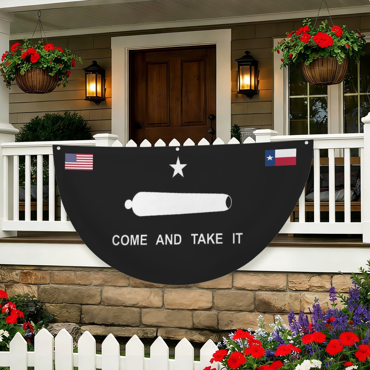 Come and Take It Flag Inspired Semi Circle Flag 72 x 36 inch | Ships from USA