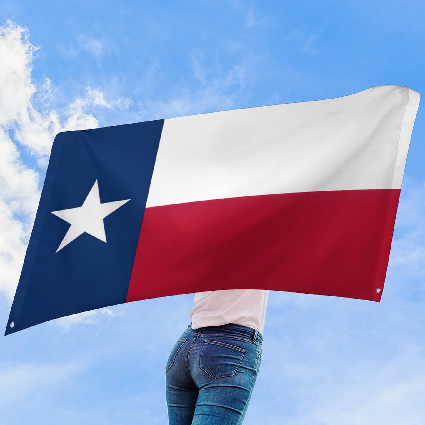 Texas Flag Inspired Wall Mount Flag with Four Grommets (35x59 in)