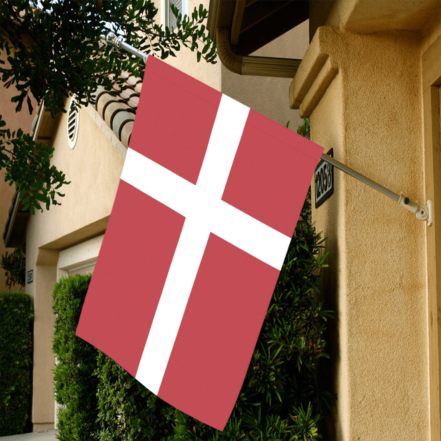 [Luv My Flag] Denmark flag displayed outside a house.