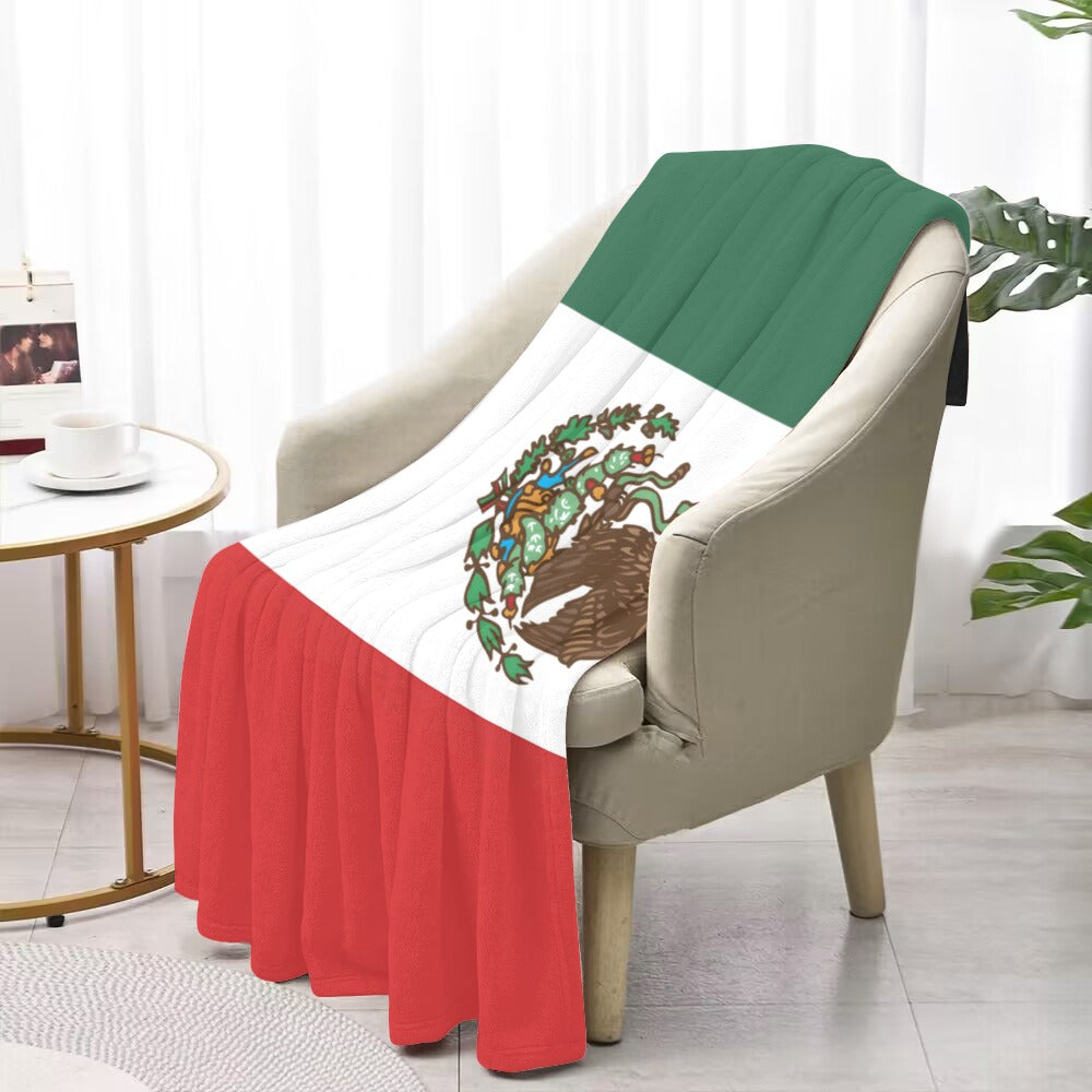 Mexico Flag Inspired Ultra-Soft Micro Fleece Blanket 40" x  50" | Ships from USA