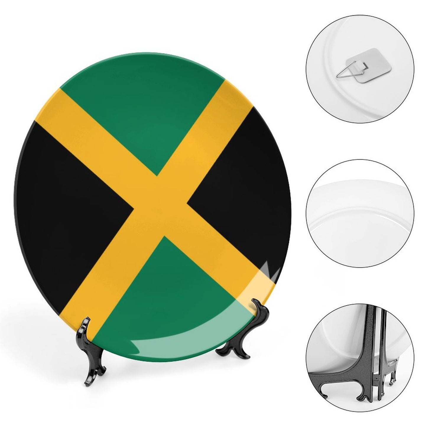 Jamaica Flag Inspired Bone China Decorative Plate
