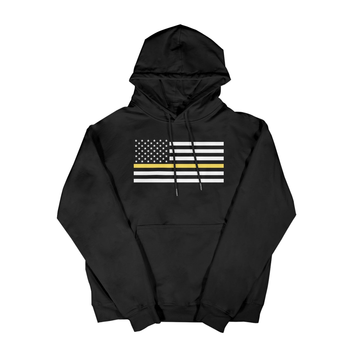 Thin Gold Line Flag Inspired Men's Hoodie (Made in the USA)