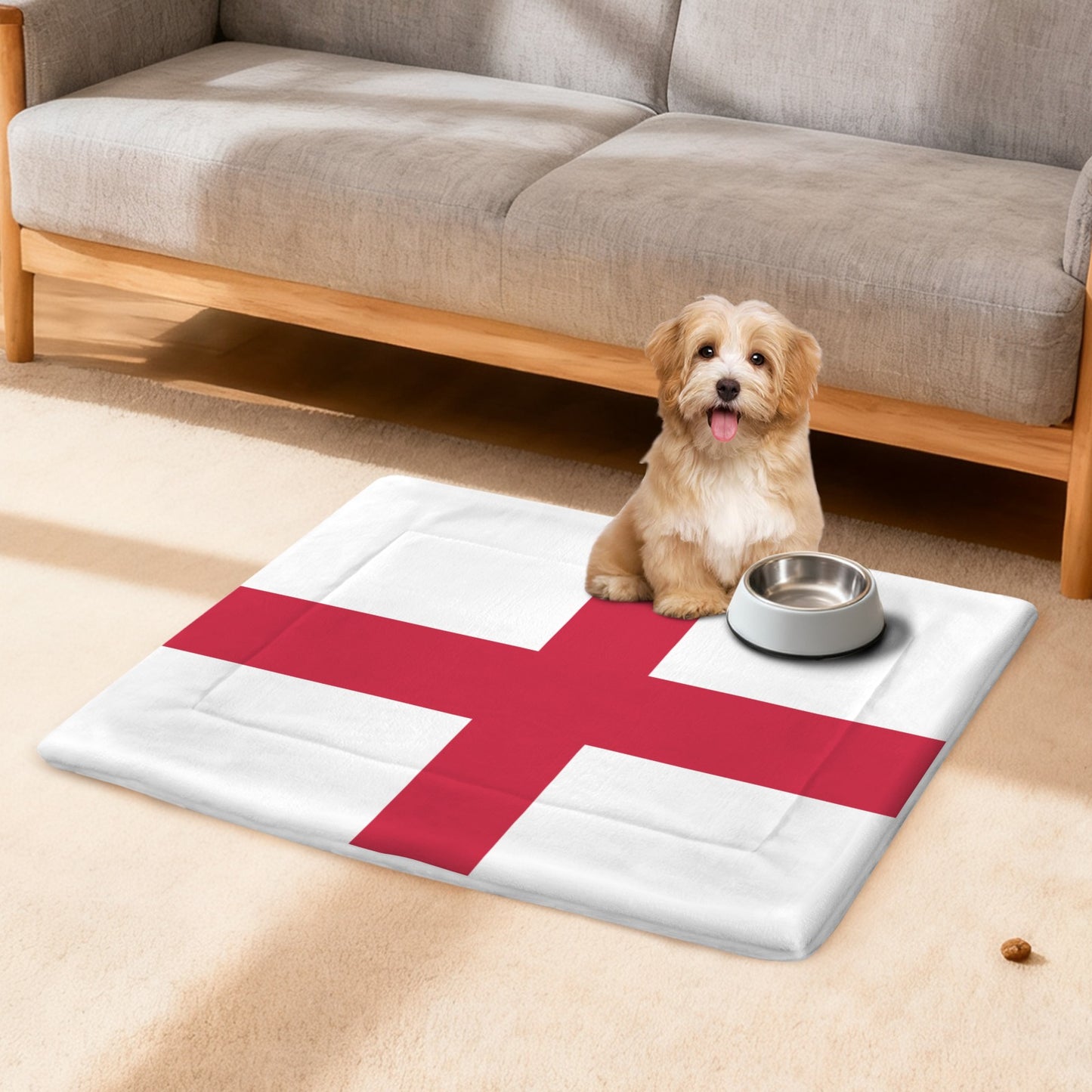 England Flag Inspired Pet Mat 25x18inch (Made in the USA)