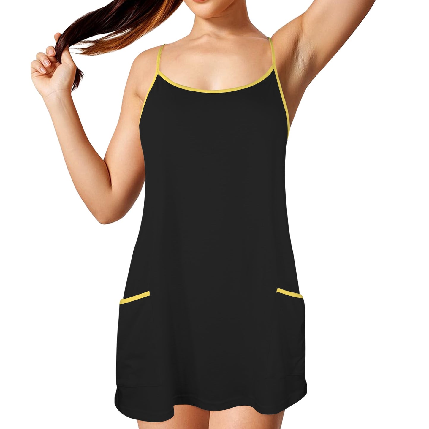 Thin Gold Line Flag Inspired Women's Double-Layered Camisole Dress