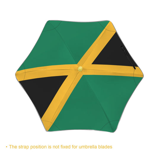 Jamaica Flag Inspired Kids Safe Round Corner Umbrella