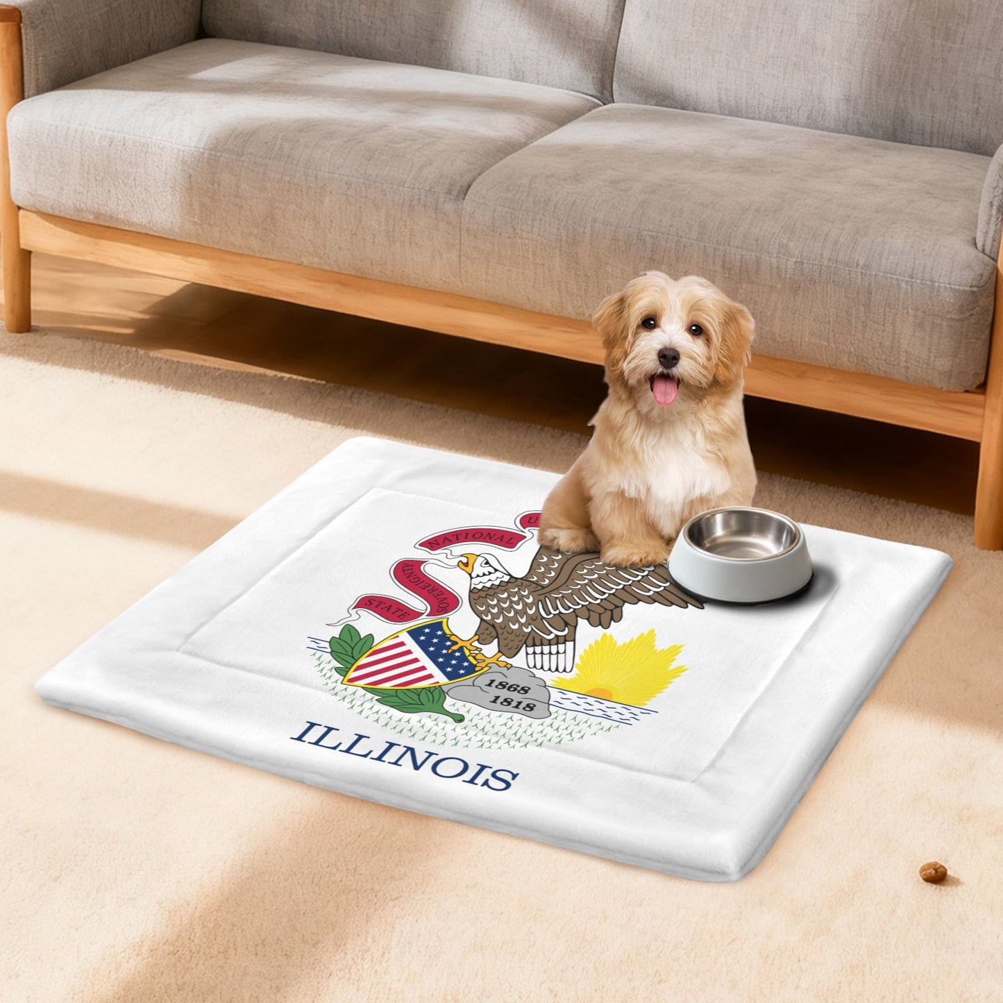 Illinois Flag Inspired Pet Mat 25x18inch (Made in the USA)