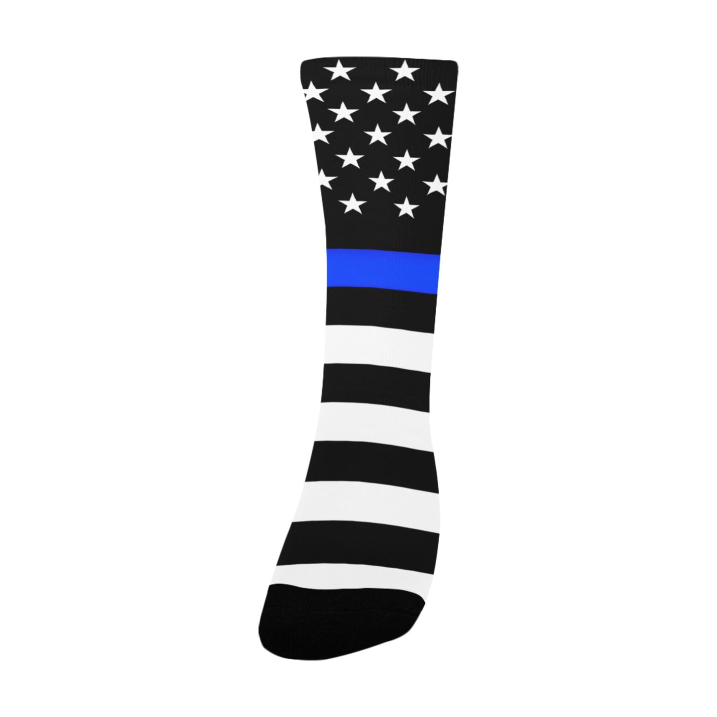 Thin Blue Line Flag Inspired Women's Custom  Socks (Made in the USA)