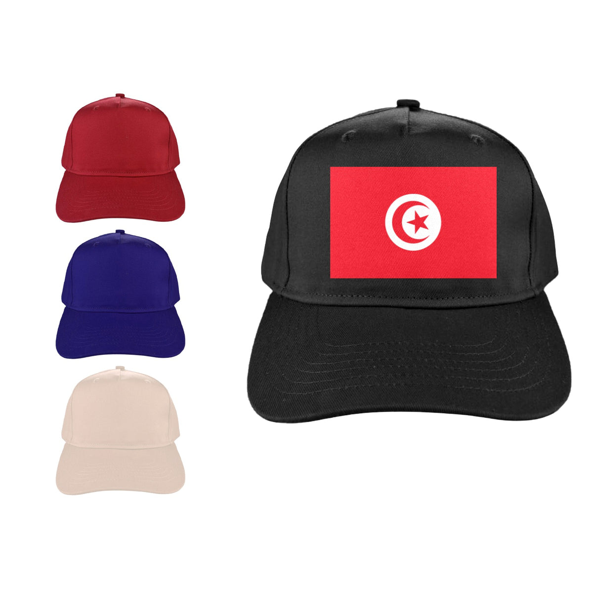 Tunisia Flag Inspired Baseball Cap | Printed in the  USA