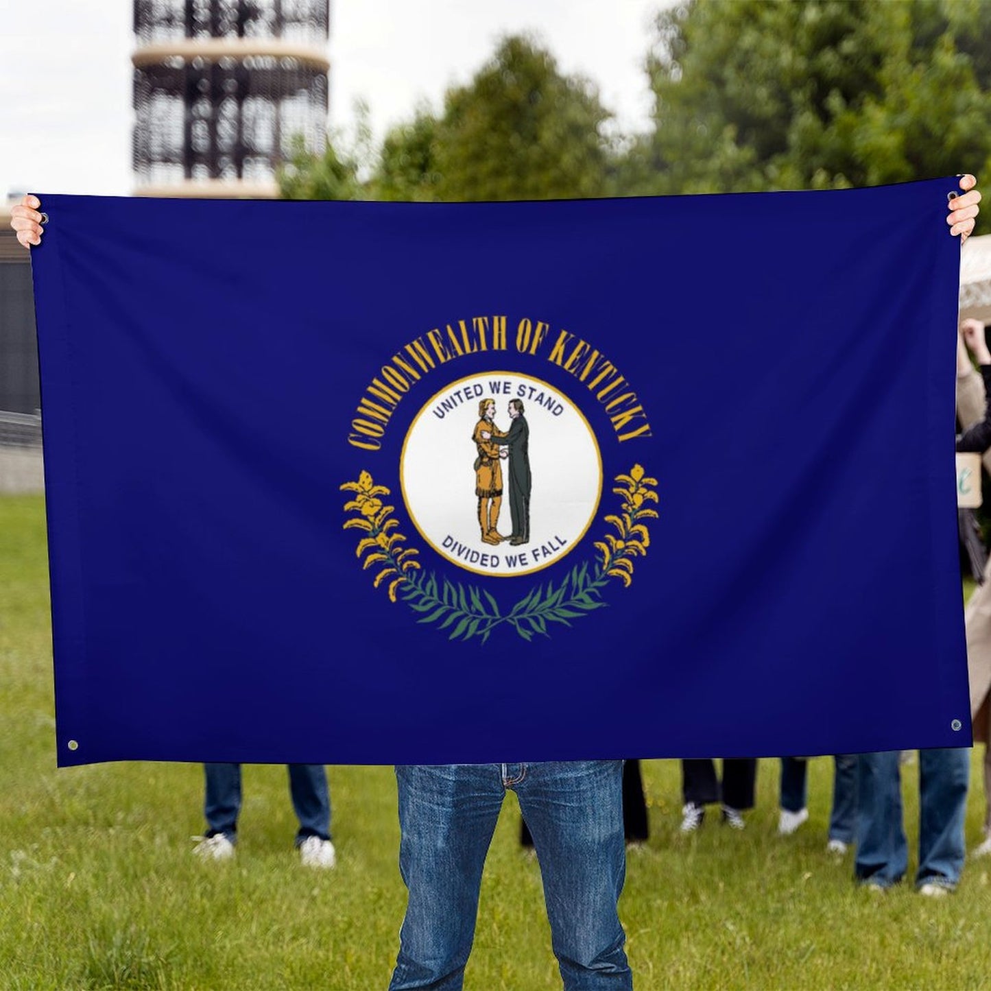 Kentucky Flag Inspired Wall Mount Flag with Four Grommets (35x59 in)