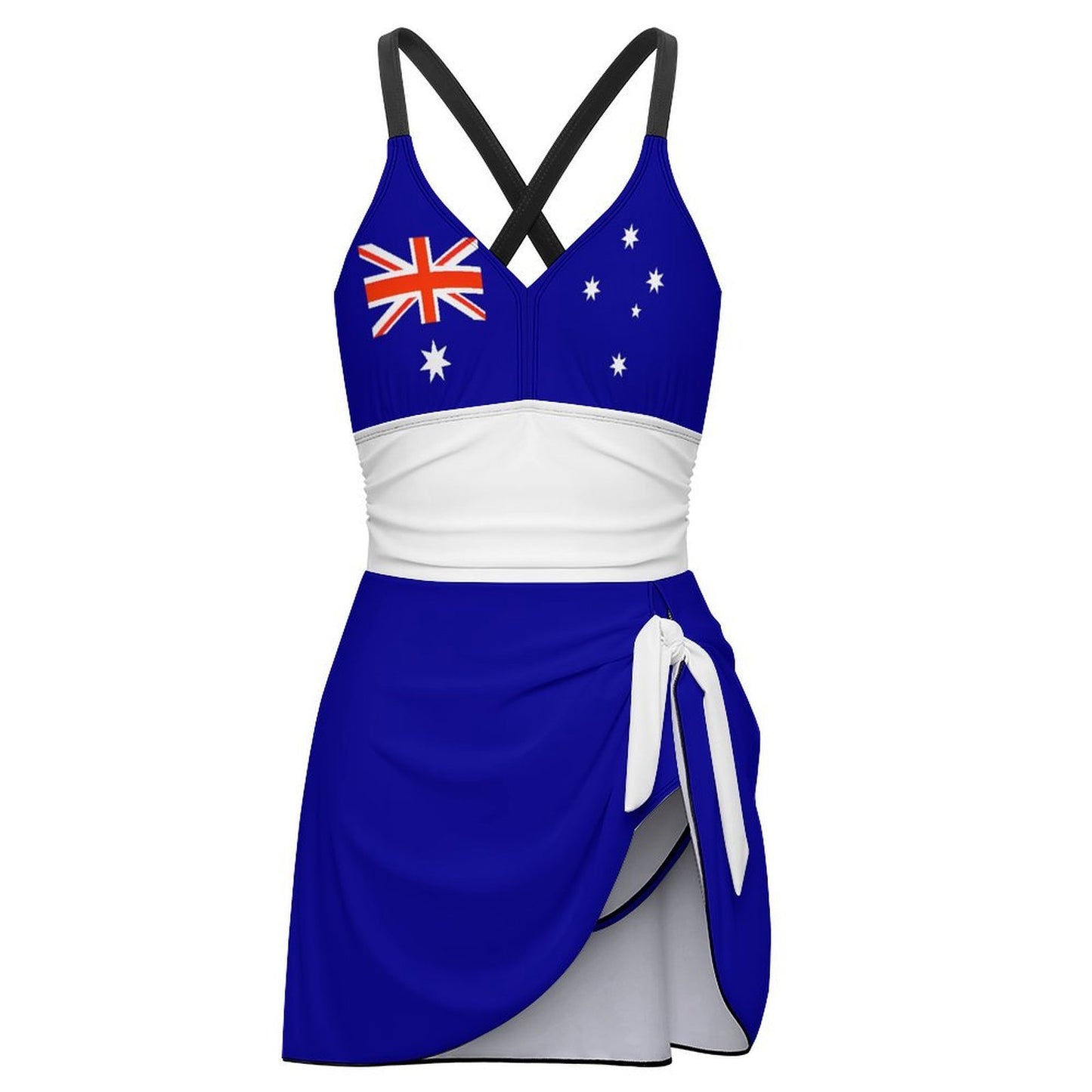 Australia Flag Inspired Women's Hem Tie One-piece Swimsuit