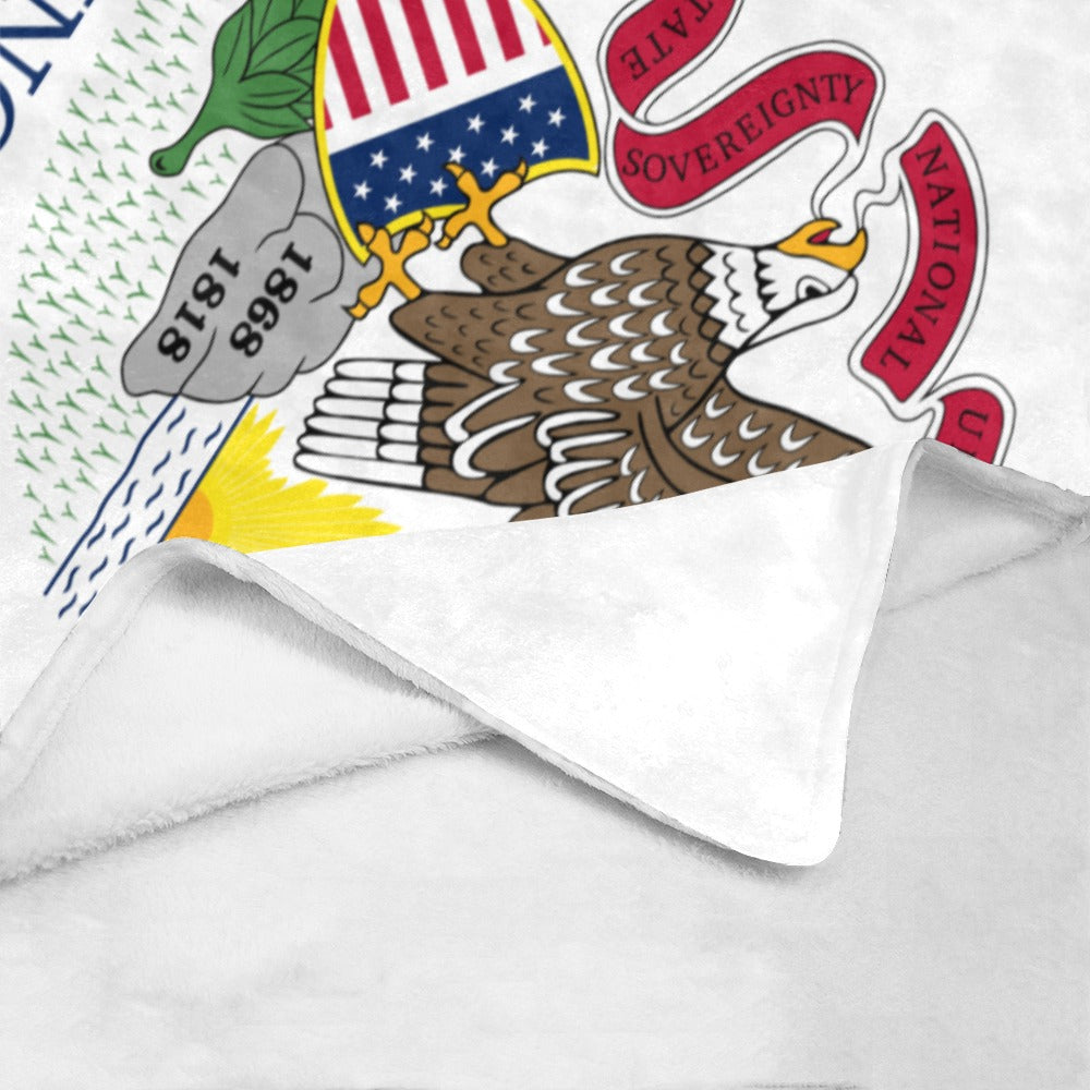 Luv My Flag blanket featuring Illinois state seal design.