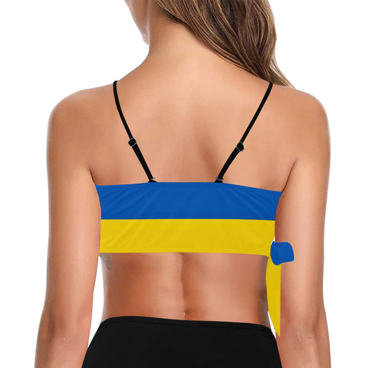 Ukraine Flag Inspired Knot Side Bikini Top