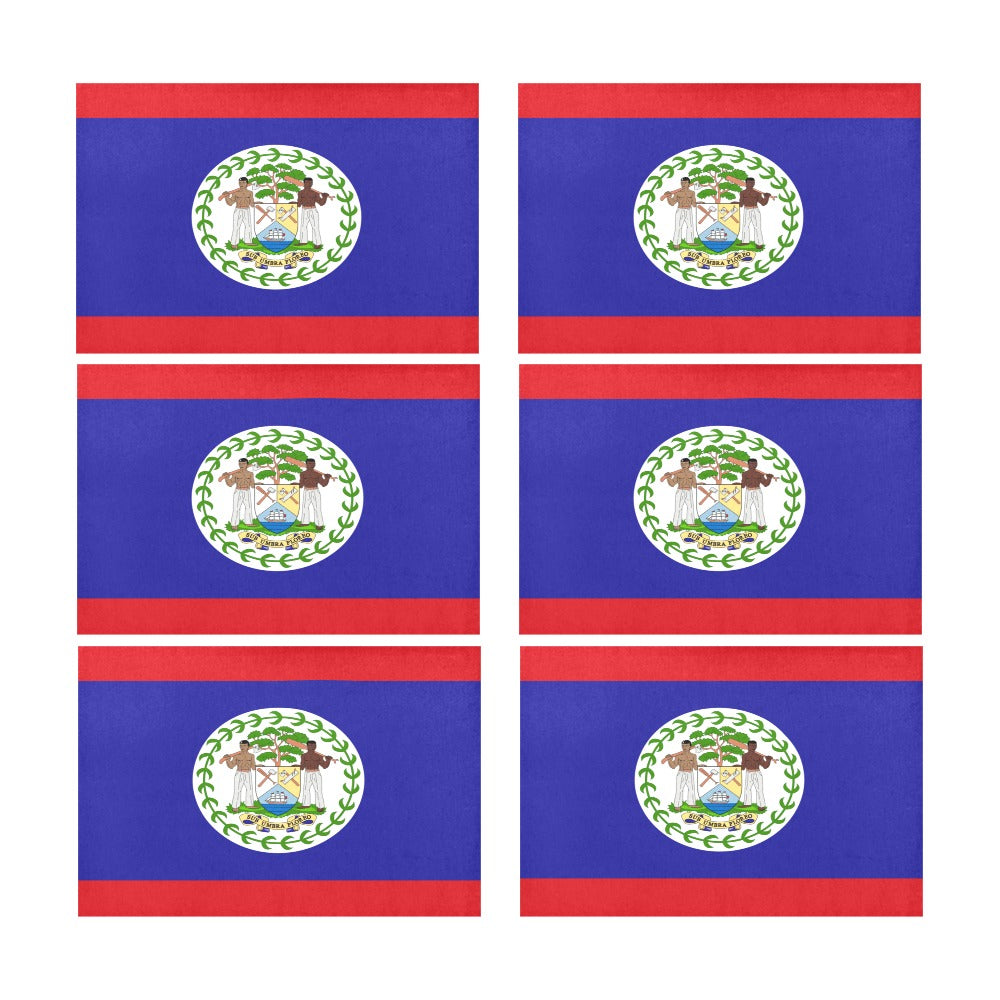 Belize Flag Placemats 12" x 18" (Set of 6)