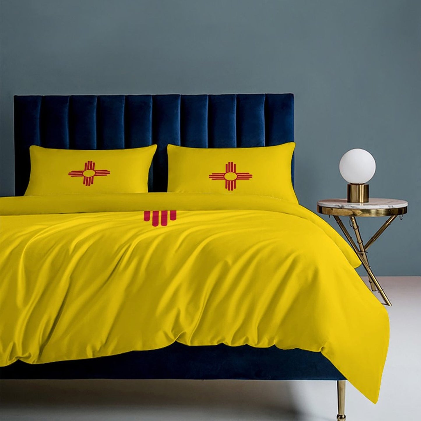 New Mexico Flag Inspired 3-Piece Bedding Set (1 Duvet Cover + 2 Pillow Shams) – 102"×90"