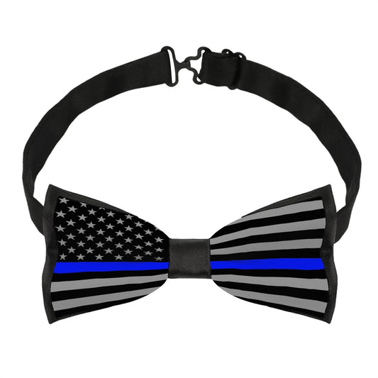 Thin Blue Line Bow Tie (subdued) – Formal Neckwear to Back the Blue with Style - Luv My Flag