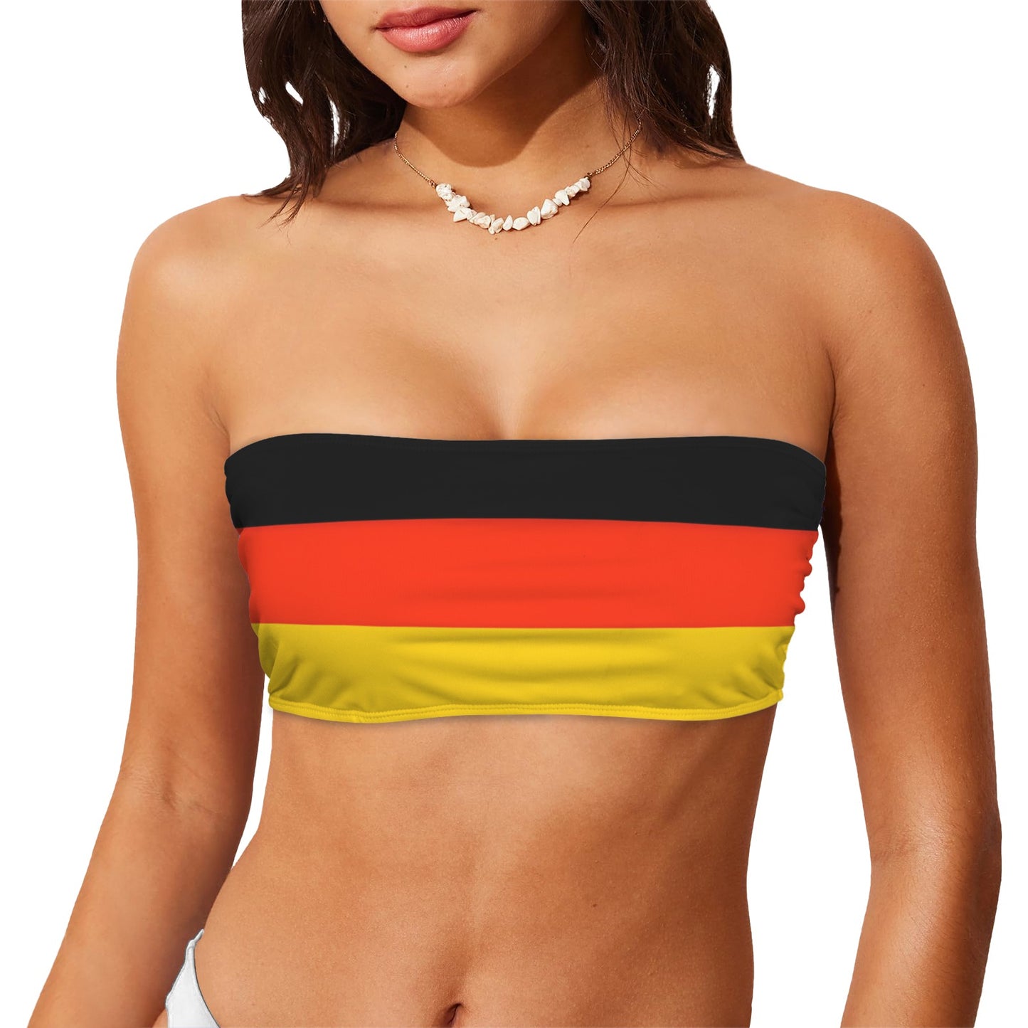 Germany Flag Inspired Bandeau Tube Bikini Top