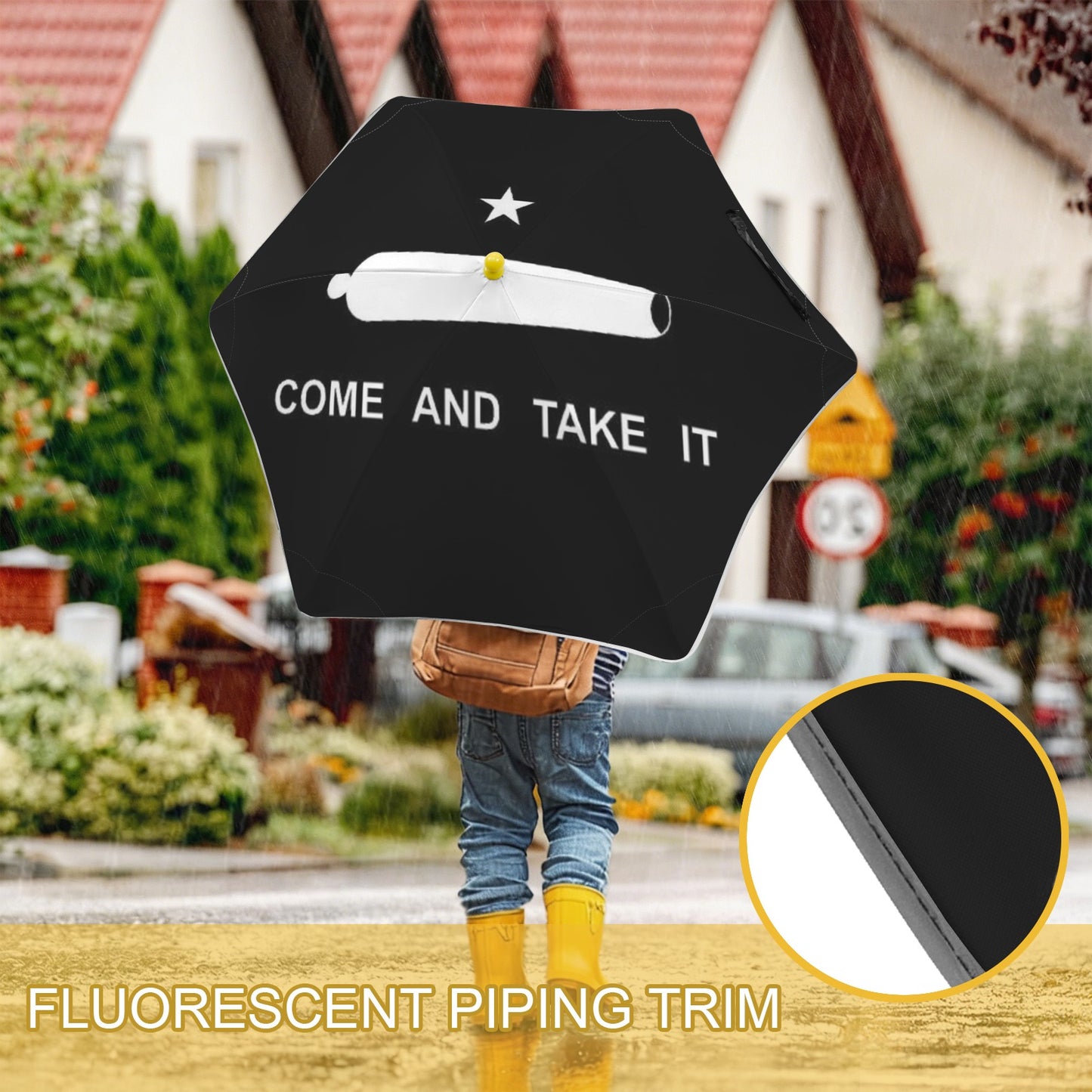 Come and Take It Flag Inspired Kids Safe Round Corner Umbrella