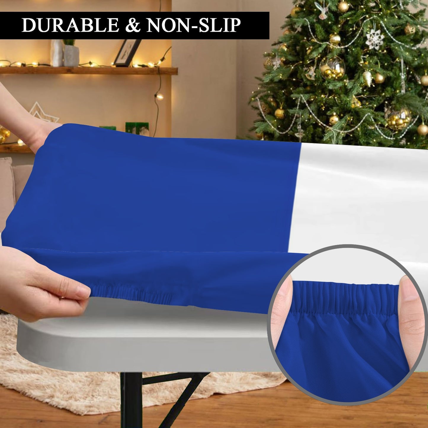 France Flag Inspired Custom Elastic Fitted Tablecloth 72x30 inch (Made in the USA)