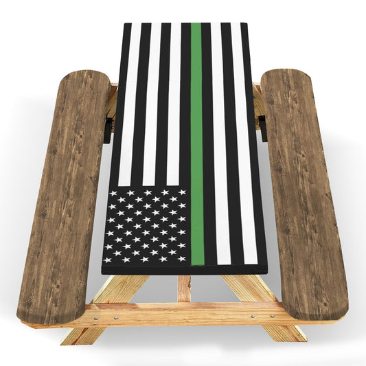 Thin Green Line Flag Picnic Table Cover (72" x 30") (Made in the USA)