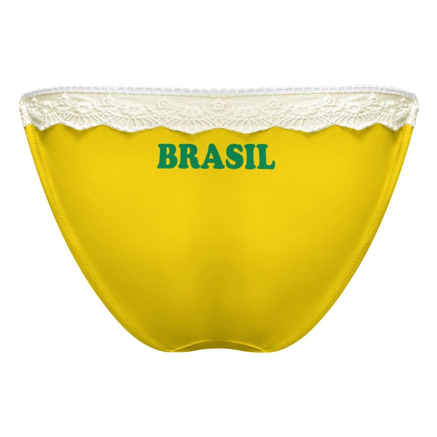 Brazil Flag Inspired Lace Trim Underwear