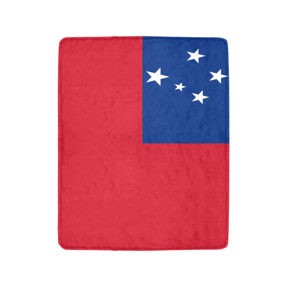 Red and blue blanket featuring stars by Luv My Flag.