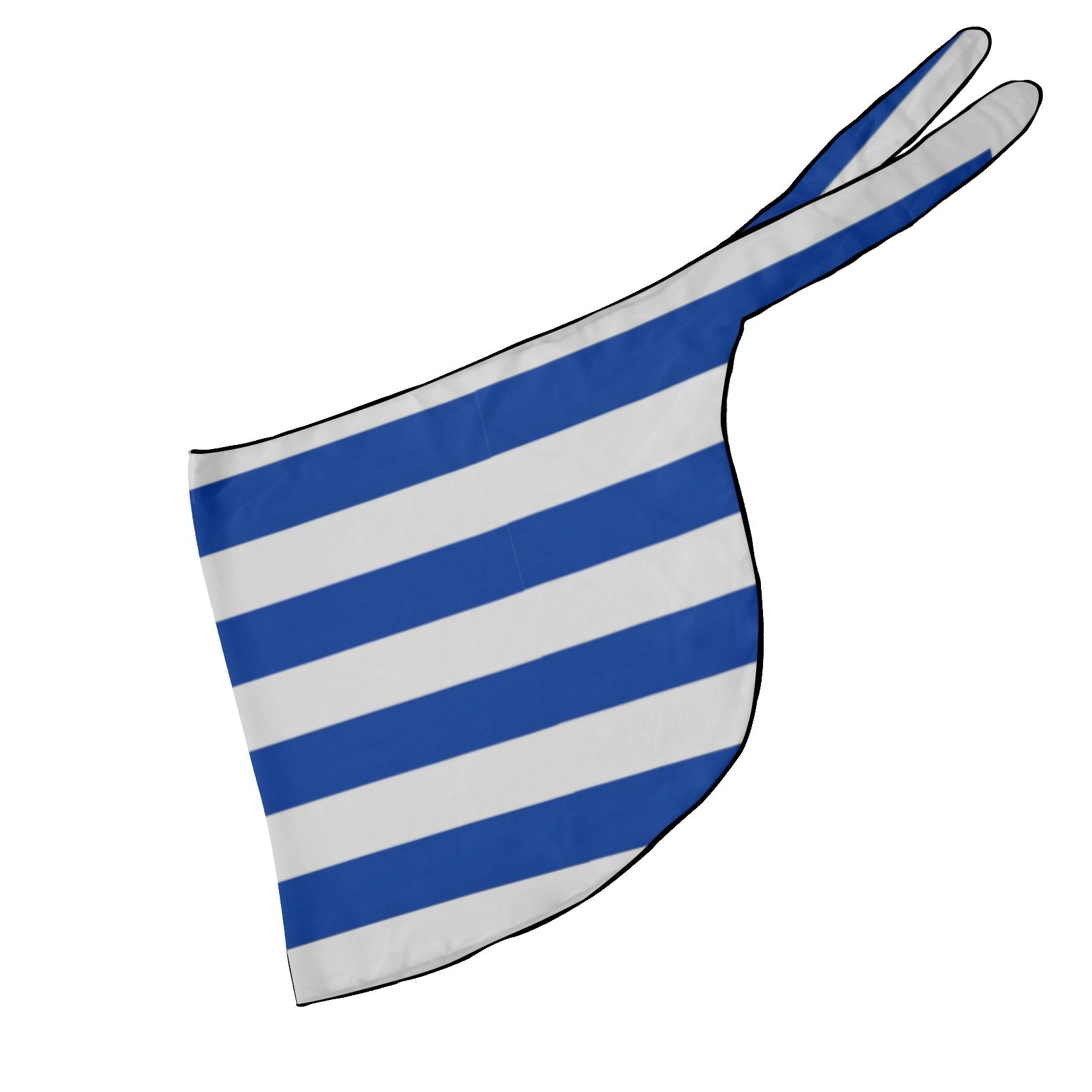 Luv My Flag blue and white striped bicycle seat cover.