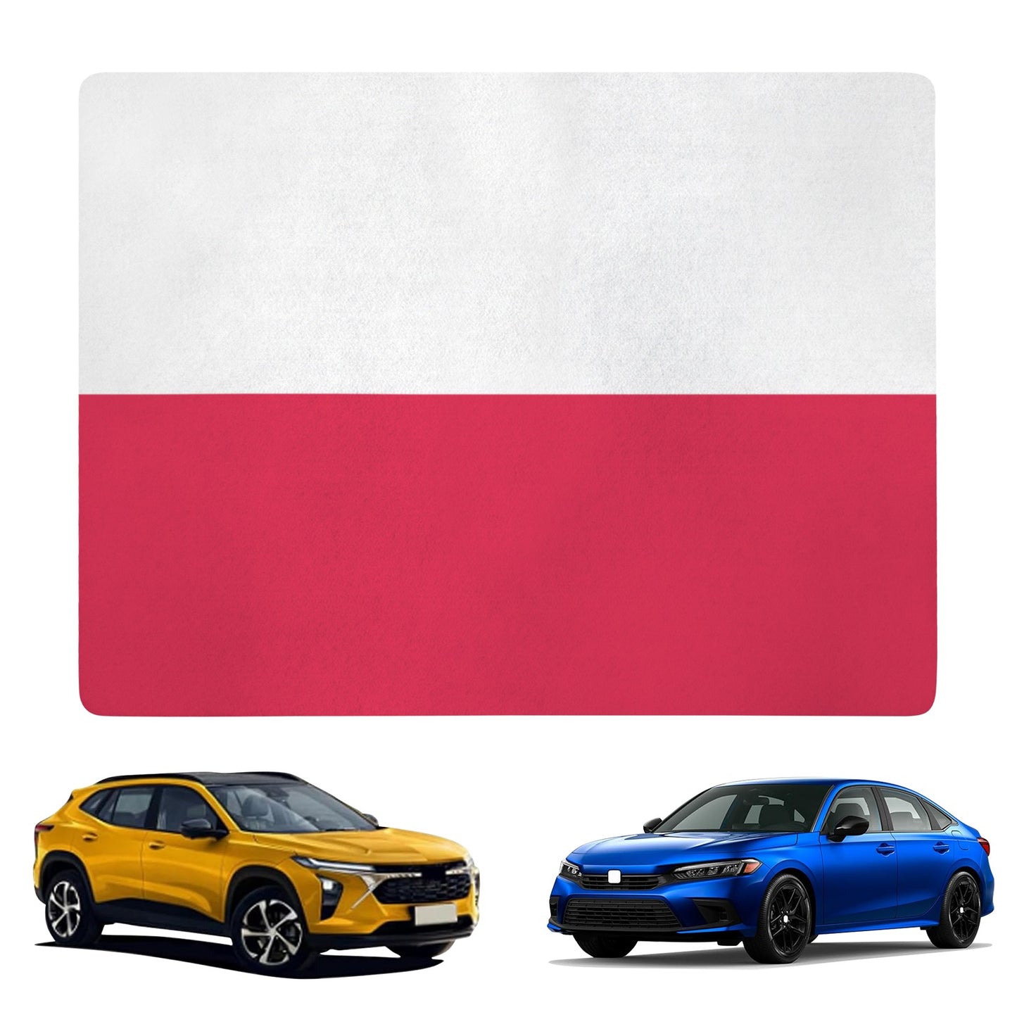 Poland Flag Inspired Car Trunk Mat 100 × 75 cm / 39.4 × 30 in Printed in the USA