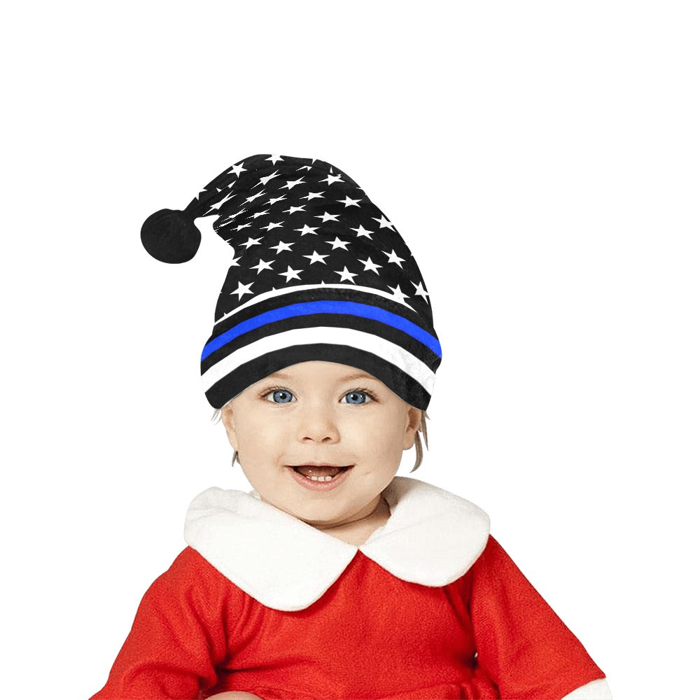 Thin Blue Line Flag Christmas Santa Hat