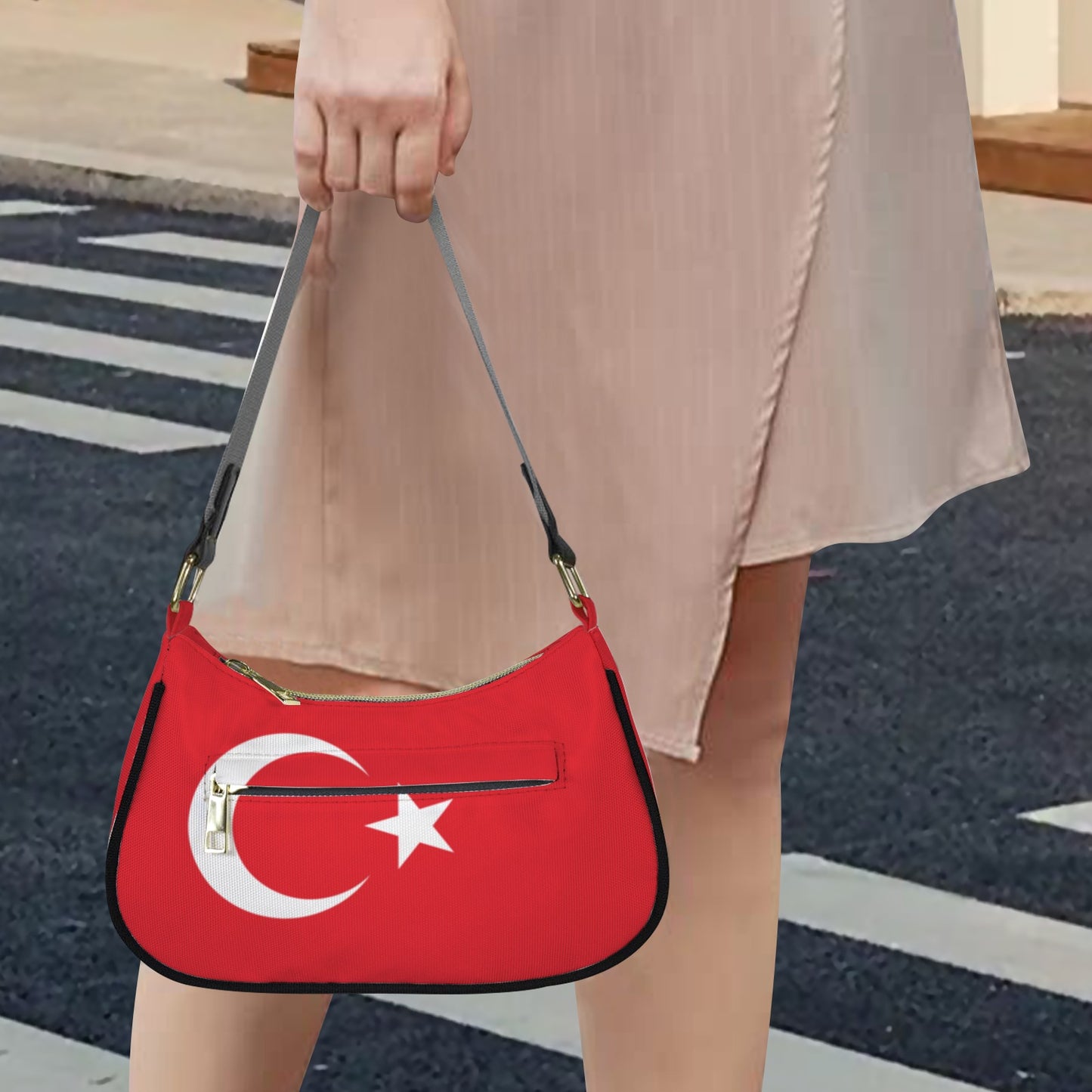 Turkey Flag Inspired Women's Shoulder Bag