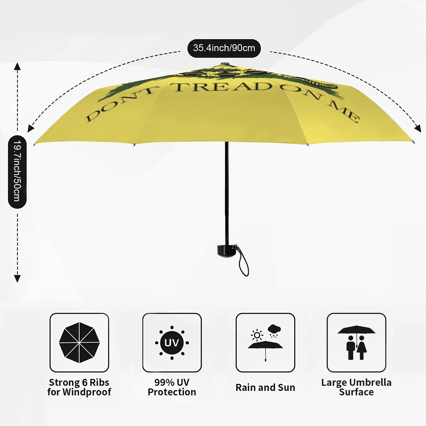 Gadsden Flag Inspired Mini Compact Umbrella