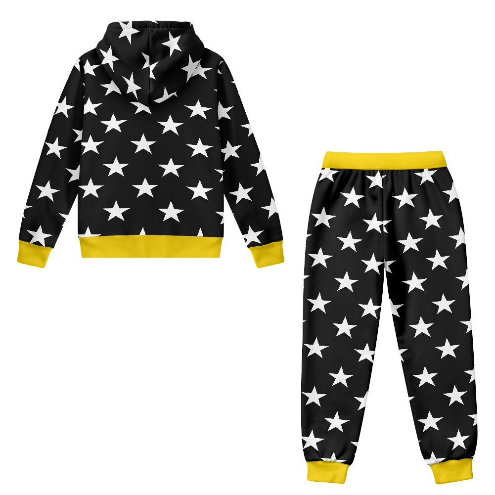 Thin Gold Line Flag Inspired Unisex Kid's Zippered Sportswear Suit