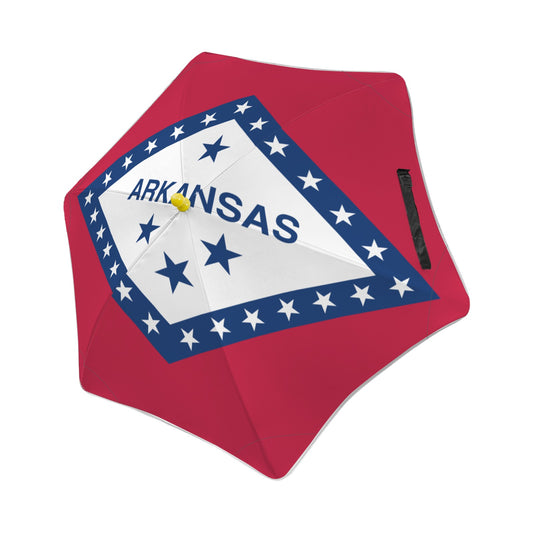 Arkansas Flag Inspired Kids Safe Round Corner Umbrella