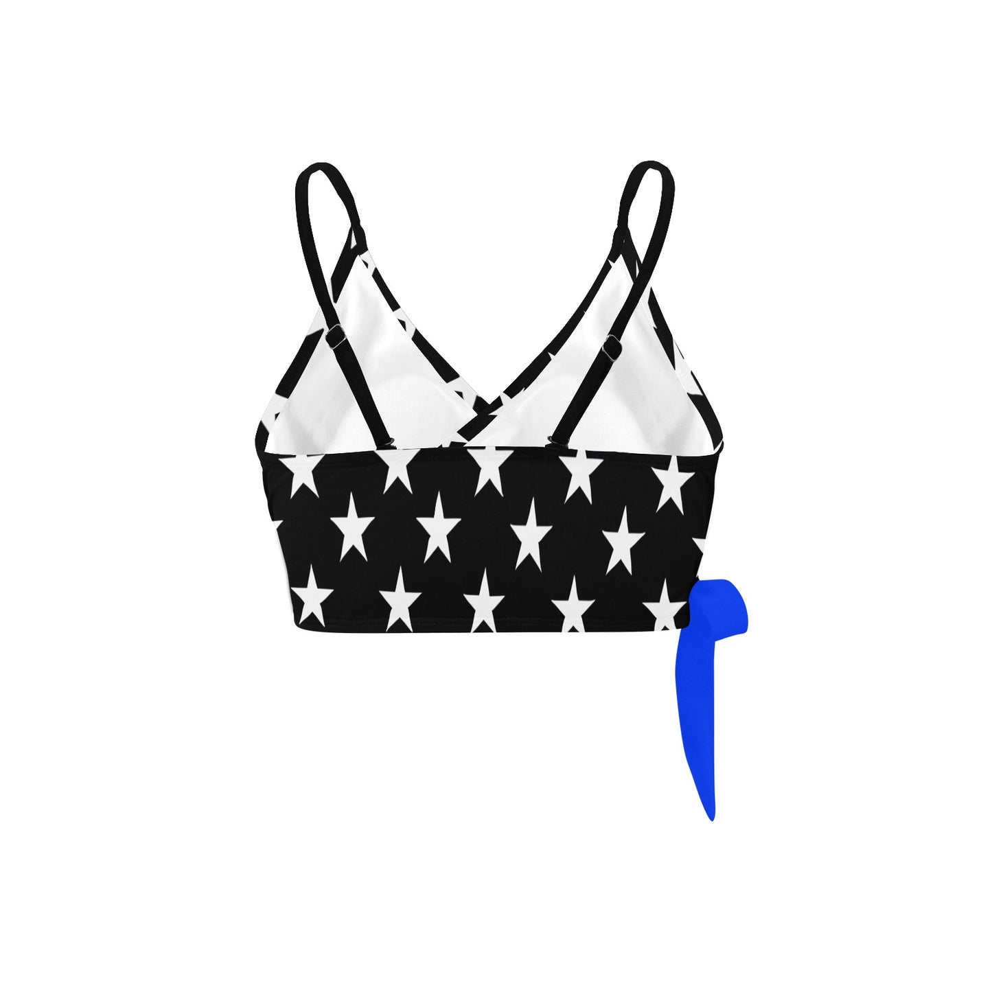 Thin Blue Line Flag Inspired Knot Side Bikini Top