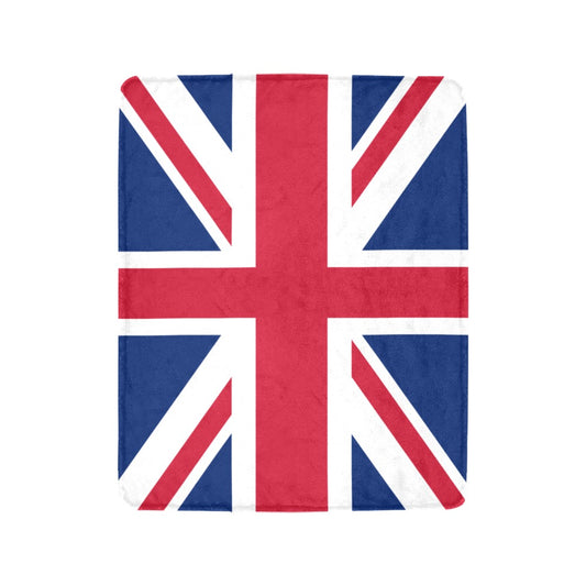 Union Jack flag blanket by Luv My Flag brand.
