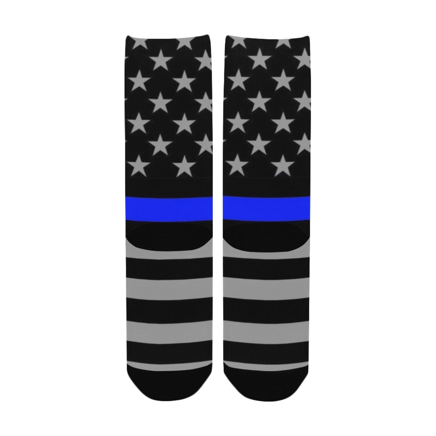Thin Blue Line Flag Inspired (subdued) Women’s Custom Socks Made in the USA
