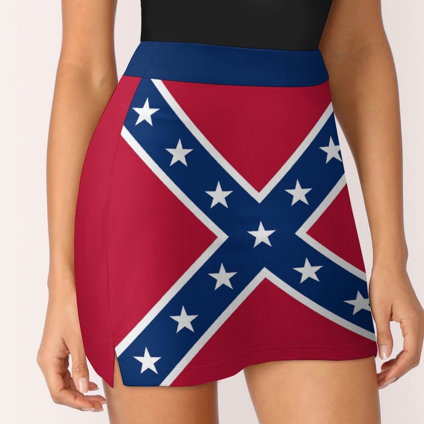 Confederate Battle Flag Inspired Women’s Skort with Pocket
