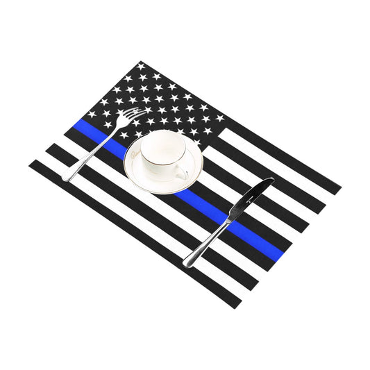 Thin Blue Line Flag Placemats 12" x 18" (Set of 6)