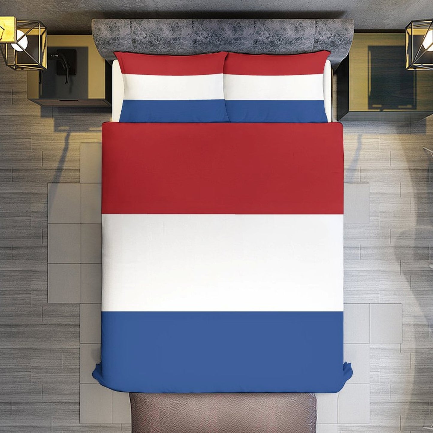 Netherlands Flag Inspired 3-Piece Bedding Set (1 Duvet Cover + 2 Pillow Shams) – 102"×90"