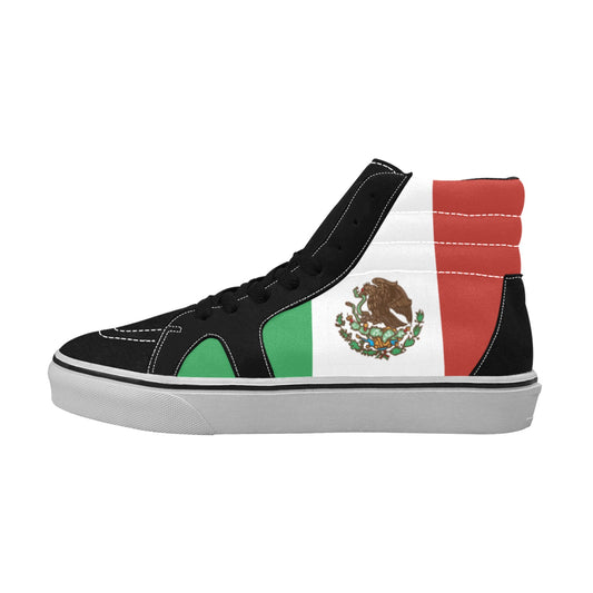 Mexico Flag Inspired Women's High Top Canvas Shoes