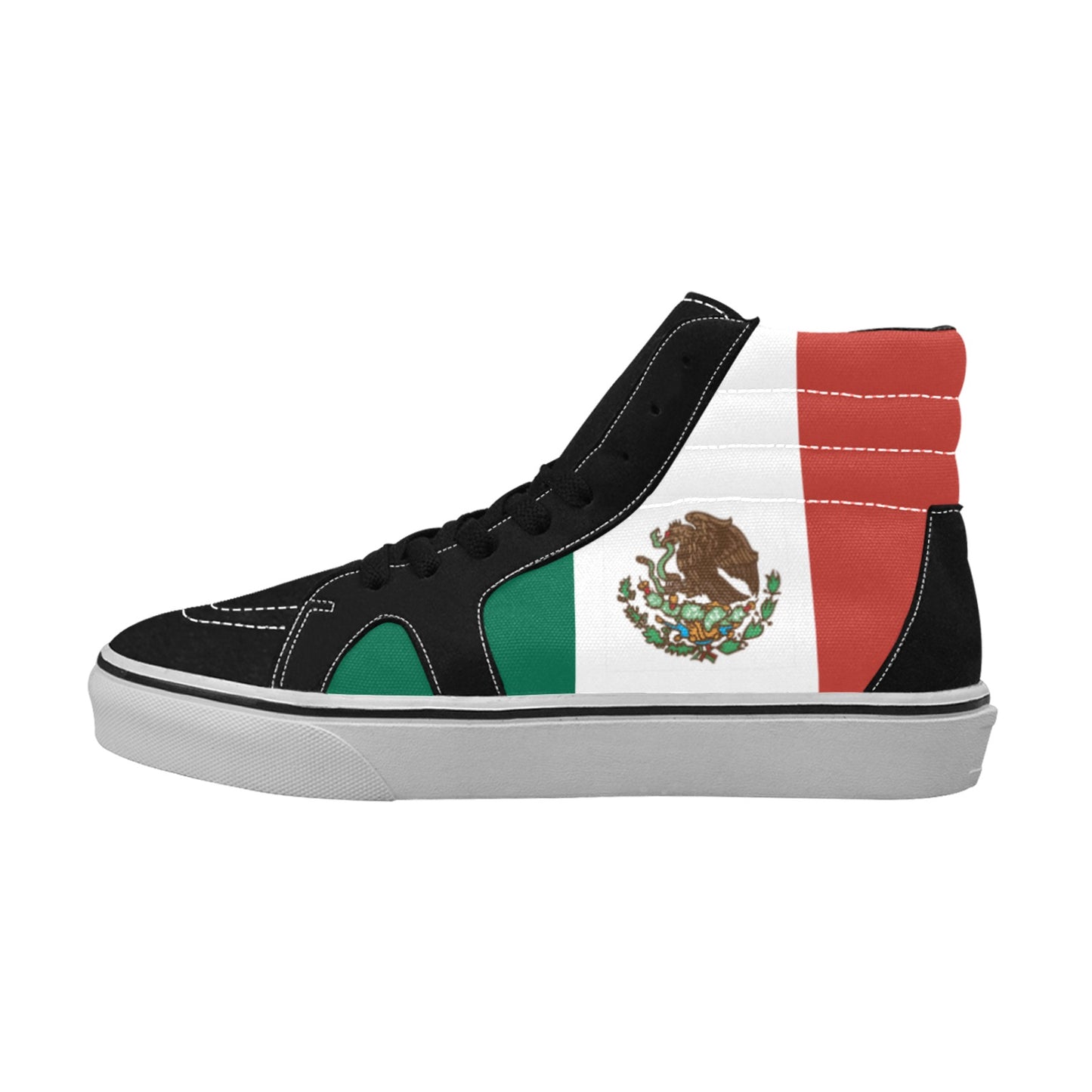 Mexico Flag Inspired Women's High Top Canvas Shoes