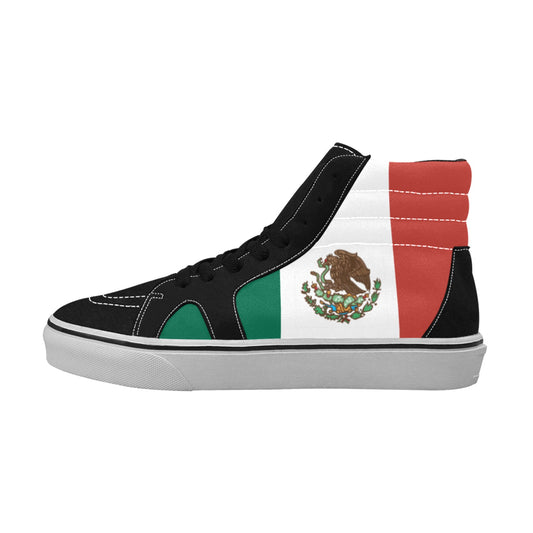 Mexico Flag Inspired Women's High Top Canvas Shoes