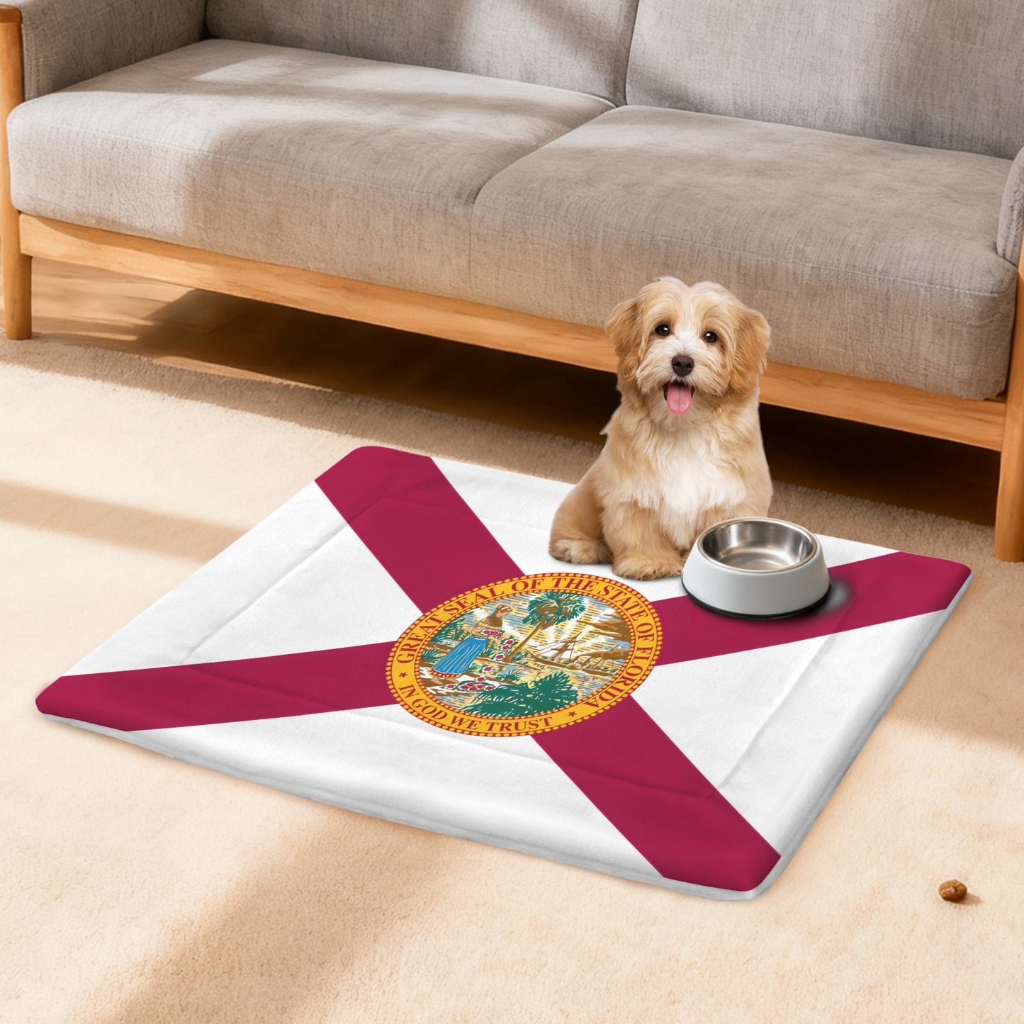 Florida Flag Inspired Pet Mat 25x18inch (Made in the USA)